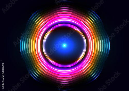 Abstract vector circle neon color modern concept background, Abstract circle light background concept, illustration vector design