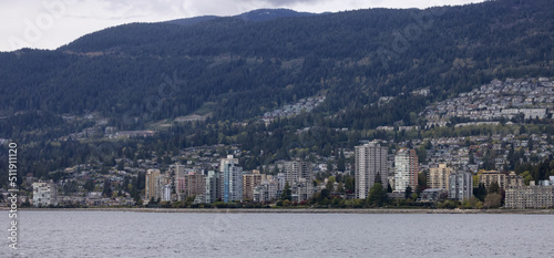 Residential Buildings in a modern city on the West Coast of Pacific Ocean. West Vancouver, British Columbia, Canada.