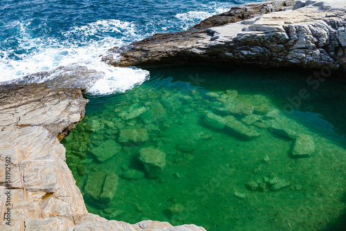 Beautiful giola lagoon on the greek island Thasson photo