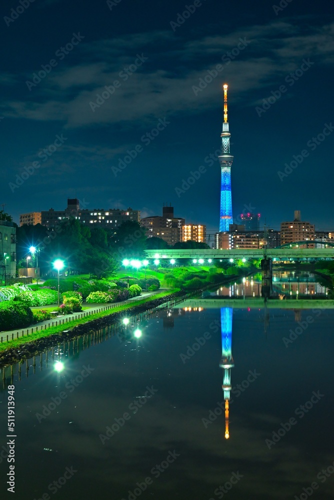 日本、東京の綺麗な夜景
