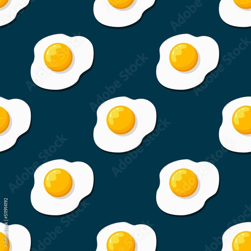 Eggs seamless pattern. Pattern with breakfast eggs. For food backgrounds, wallpaper, textiles.