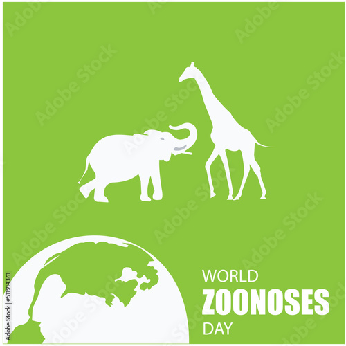Vector World Zoonoses Day. with a simple and elegant design