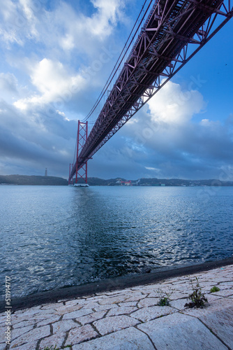 25th of April bridge on a cloudy day