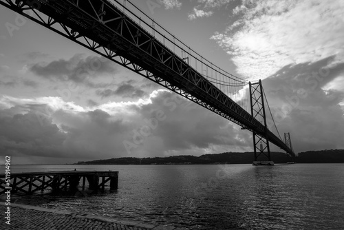 25th of April bridge on a cloudy day