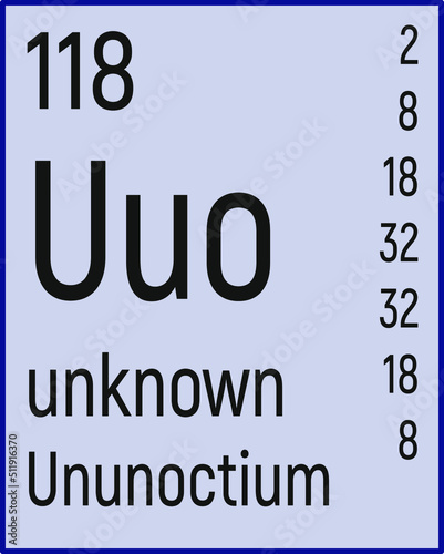 Periodic Table of the Elements Ununoctium icon vector image.