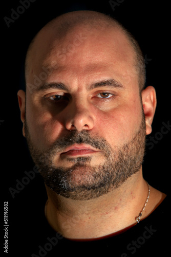 close-up of a man's angry facial expression