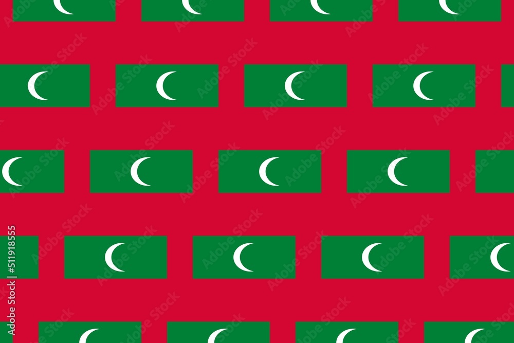 Geometric pattern in the colors of the national flag of Maldives. The colors of Maldives.