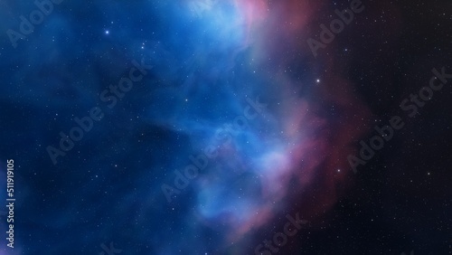 Cosmic background with a blue purple nebula and stars  © ANDREI