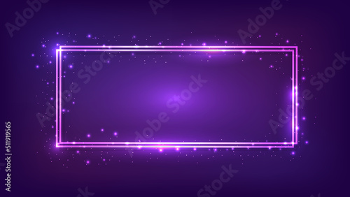 Neon double rectangular frame