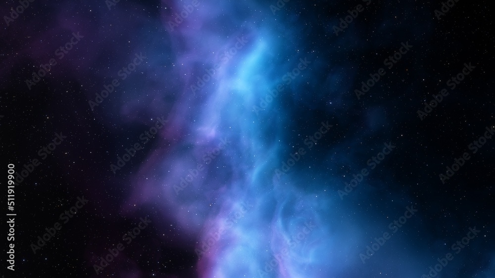 Fototapeta premium Space nebula, for use with projects on science, research, and education. Illustration 