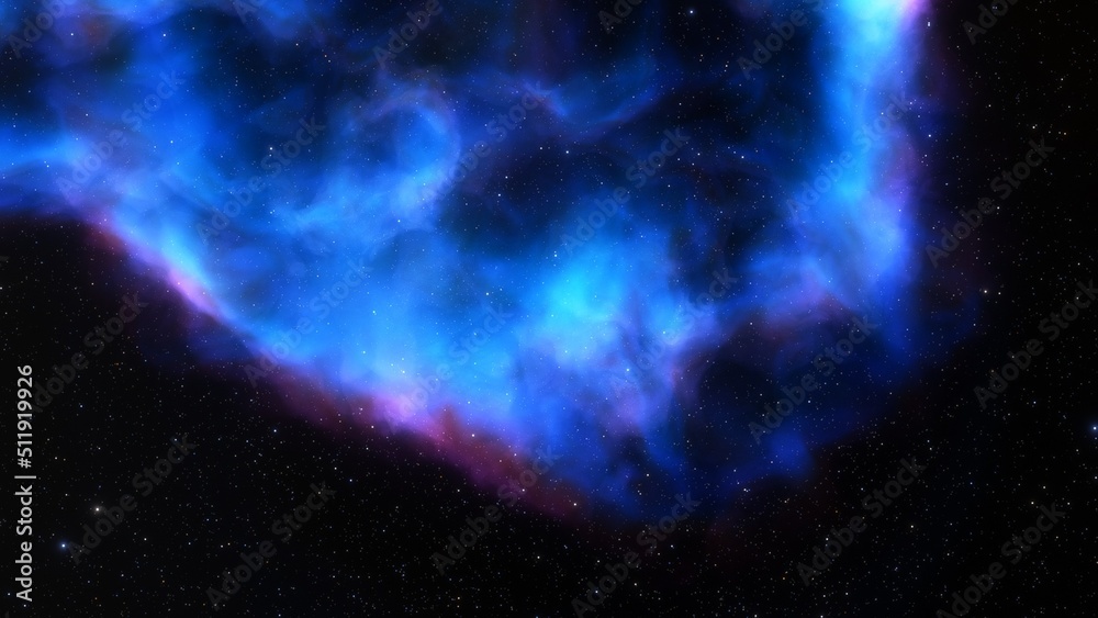 Fototapeta premium Space nebula, for use with projects on science, research, and education. Illustration 