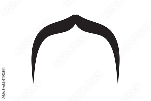 Moustache vector icon. Black retro style mustache. Shave barber vintage man face