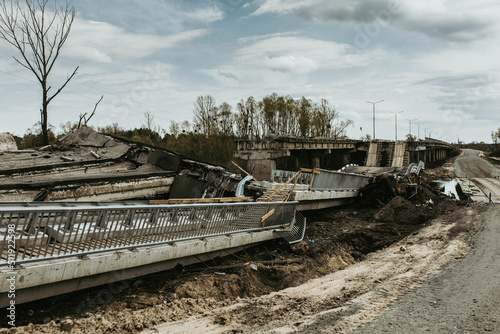 Destroyed bridge in Ukraine