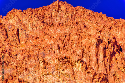Rocky environment at Sinai peninsula during hot summer day. photo