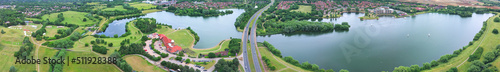 Gorgeous Aerial view of Caldecotte Lake Milton Keynes England, Zino
 photo