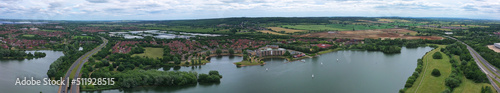 Gorgeous Aerial view of Caldecotte Lake Milton Keynes England, Zino
 photo