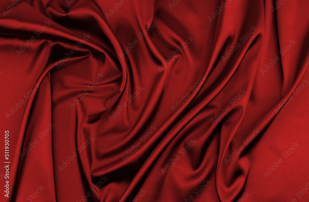 Fototapeta premium red satin or silk fabric as background