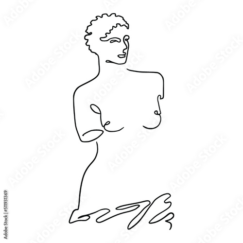 Antiquity vector clipart. One line drawing