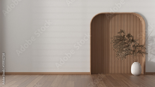 Obraz na plátně Interior design background concept idea in white tones