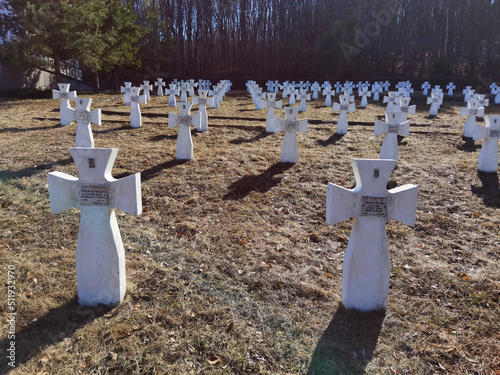 Lviv region, Ukraine, March 21, 2022: Military cemetery of ukrainian soldiers of 1st Galician Division who died in the World War II in battle of Brody photo