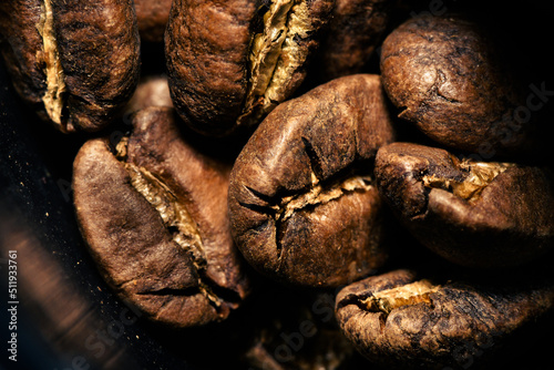 Macro shot of coffee beans