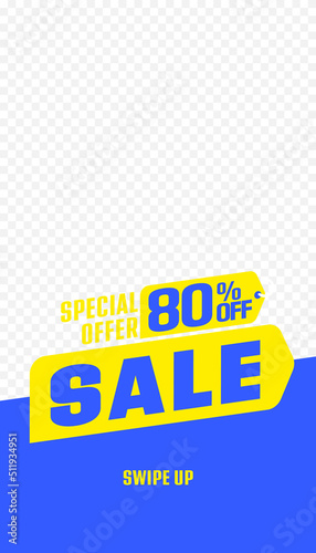 Sale 80 percent off social instagram stories template