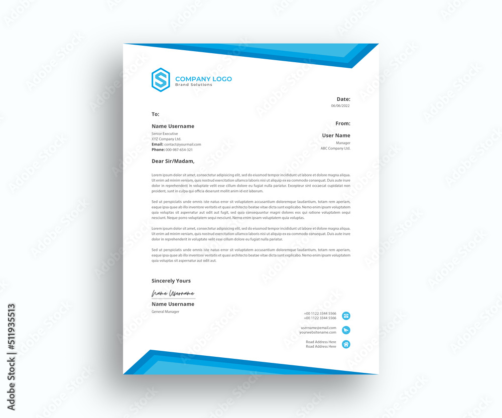 Obraz premium official corporate formal letterhead Design template