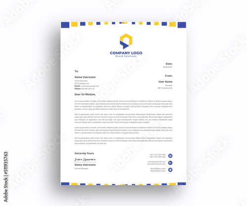 unique official cover letter Design template