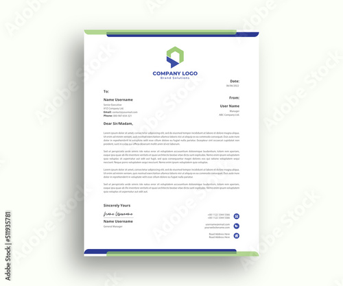 simple official cover letter Design template