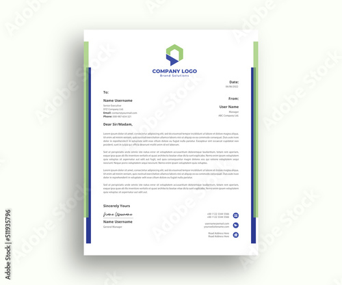 standard official cover letter Design template