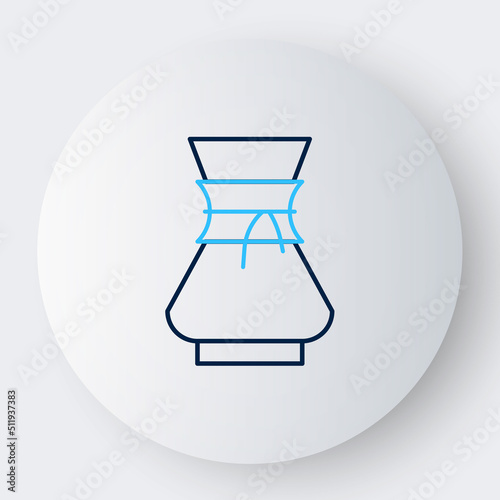 Line Pour over coffee maker icon isolated on white background. Alternative methods of brewing coffee. Coffee culture. Colorful outline concept. Vector