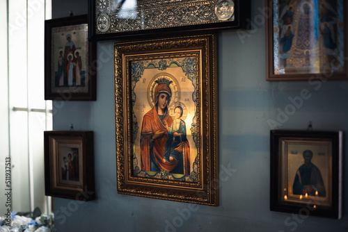 Icon in an Orthodox church. Religion theme.