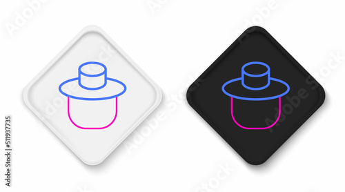 Line Beekeeper with protect hat icon isolated on white background. Special protective uniform. Colorful outline concept. Vector
