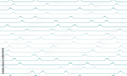 Sea waves abstract seamless pattern. Water background. Ocean blue waves line graphic ornament.