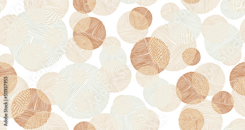 Scribble circle shapes of lines seamless pattern graphic design