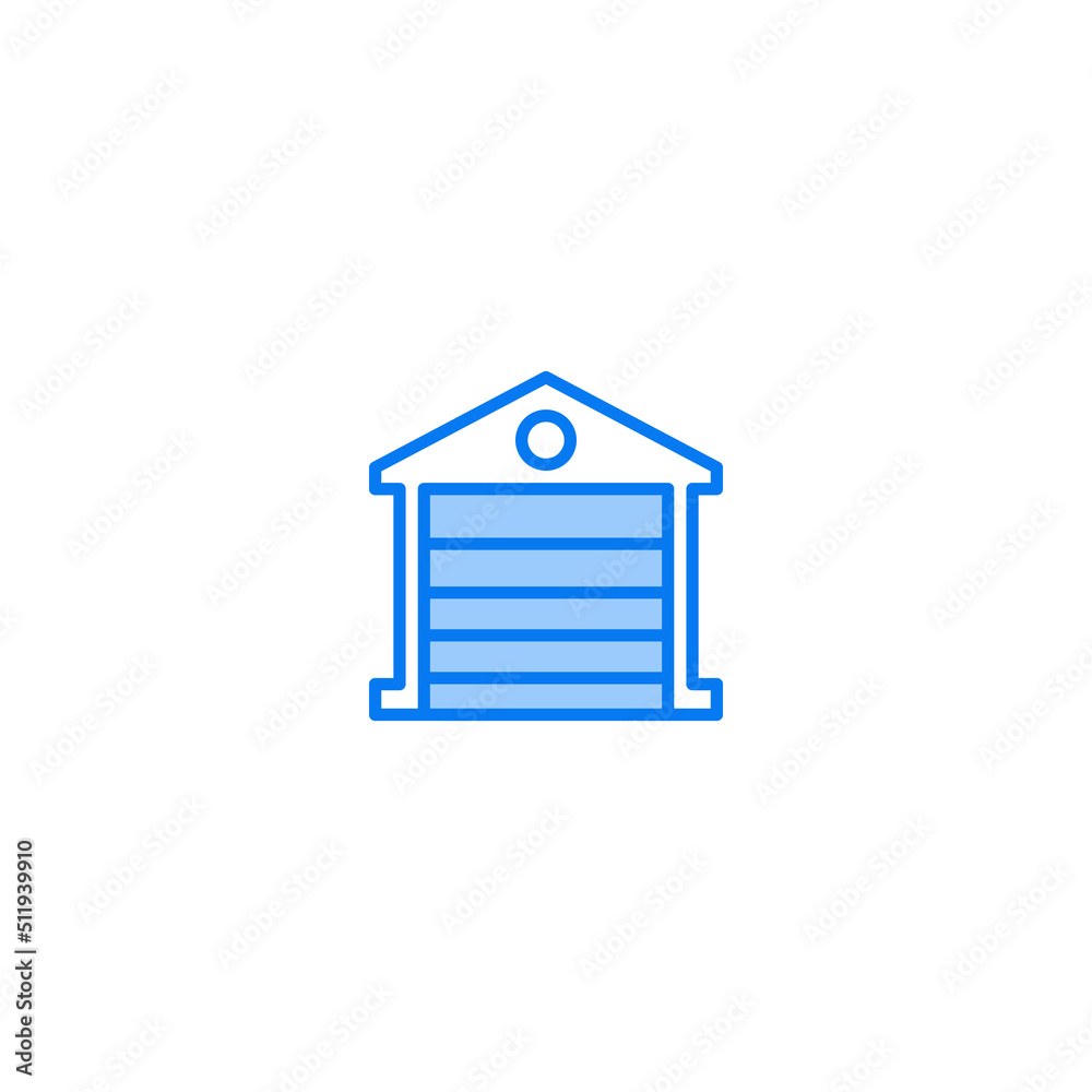 Garage filled line icon. linear style sign for mobile concept and web design. Outline vector icon. Symbol, logo illustration. Vector graphic Garage filled line icon. linear style sign for mobile concept and web design. Outline vector icon. Symbol, logo illustration. Vector graphic