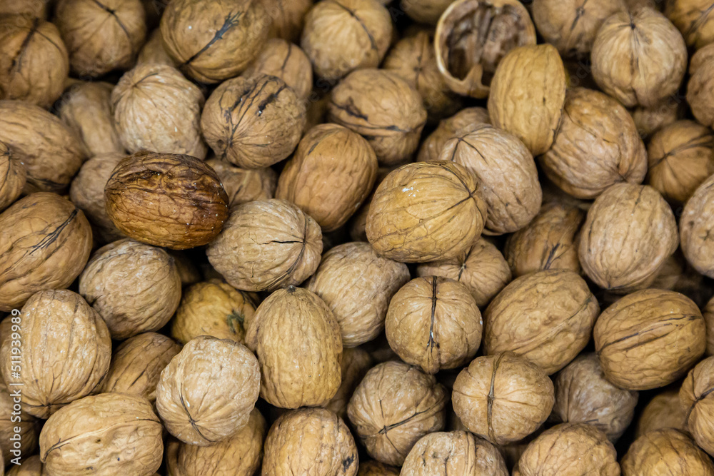An abundance of walnuts for sale at a Cypriot market An abundance of walnuts for sale at a Cypriot market