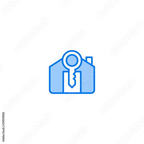 Keys home filled line icon. linear style sign for mobile concept and web design. Outline vector icon. Symbol, logo illustration. Vector graphic