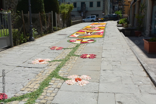 infiorata a pievepelago in occasione del corpus domini photo