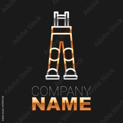 Line Fisherman rubber pants icon isolated on black background. Colorful outline concept. Vector