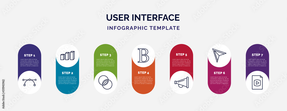 Vecteur Stock infographic template with icons and 7 options or steps ...