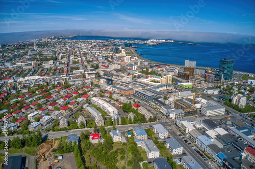 Aerial View of Reykjavik, The Rapidly Growing Urban Metro of Iceland