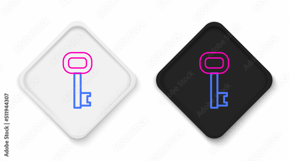 Line Old key icon isolated on white background. Colorful outline concept. Vector Line Old key icon isolated on white background. Colorful outline concept. Vector