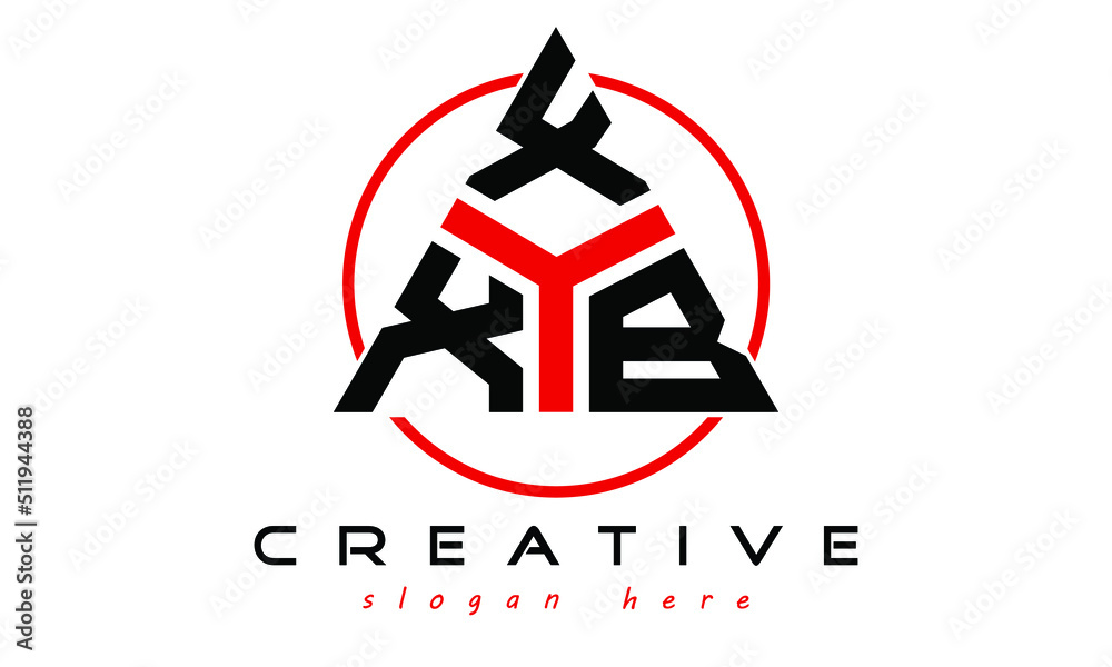 XXB three letter creative triangle shape in circle logo design vector ...