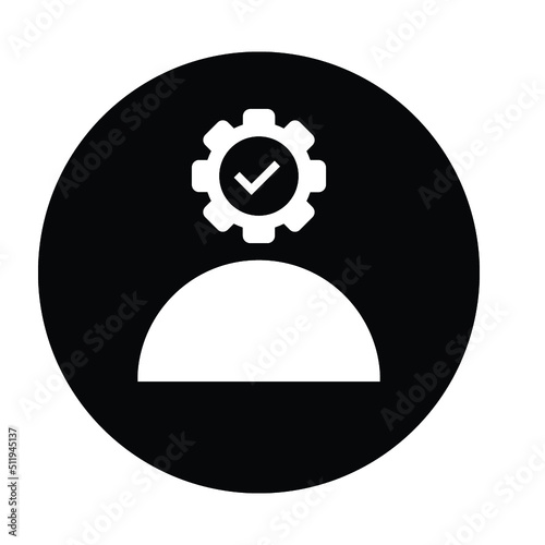 Employee accepted icon. Black vector eps.