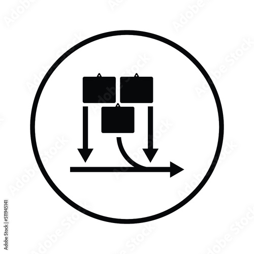 Agile, Kanban, project icon. Black vector graphics.