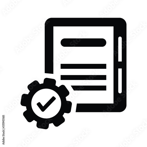 Backlog, project, requirement icon. Black vector Illustration.