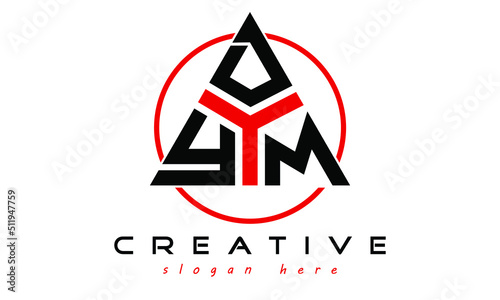 YDM three letter creative triangle shape in circle logo design vector template. typography logo | Letter mark logo | initial logo | wordmark logo | minimalist logo | gaming logo | emblem logo