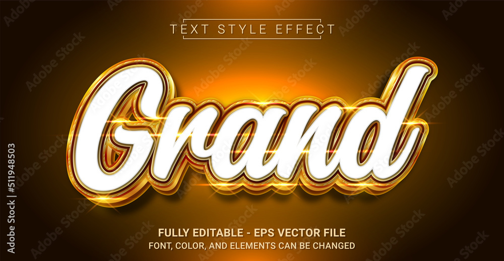 Grand Text Style Effect. Editable Graphic Text Template. Grand Text Style Effect. Editable Graphic Text Template.