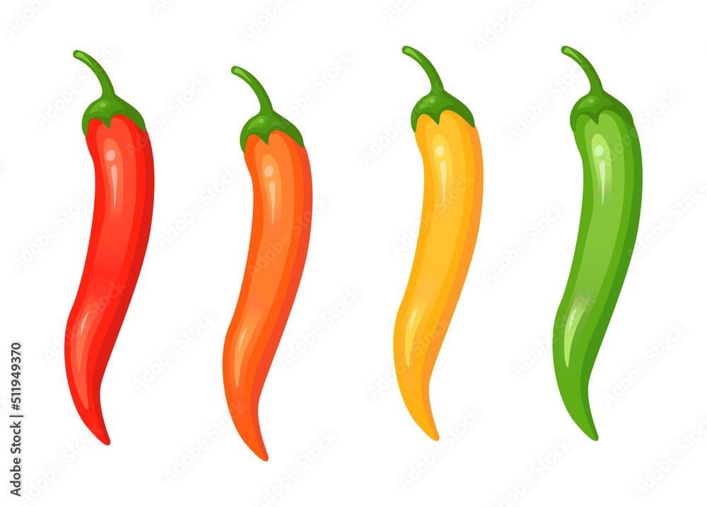 Hot spicy level with flame pepper. Infographic design template with red hot chili pepper on white background. Vector illustration Hot spicy level with flame pepper. Infographic design template with red hot chili pepper on white background. Vector illustration